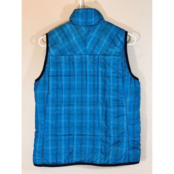 NWOT Vintage Marker Women's Quilted Blue Plaid Puffer Full Zip Mock Neck Vest S - Picture 3 of 11